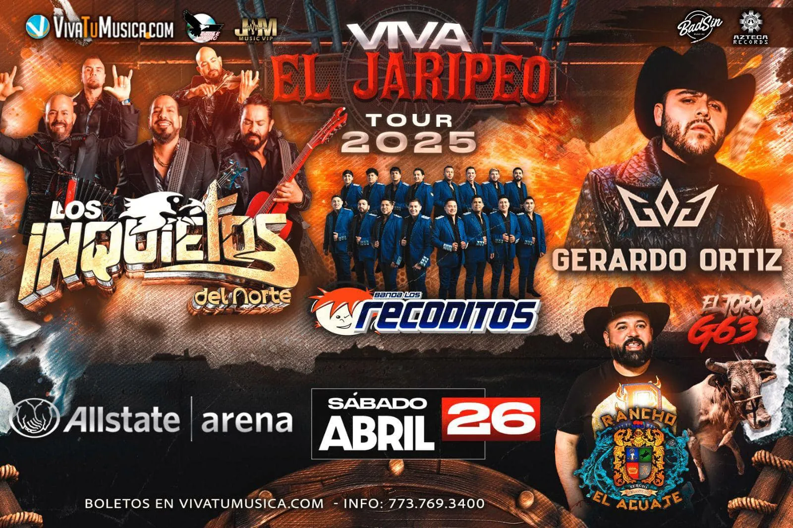 Viva El Jaripeo: Los Inquietos Del Norte, Gerardo Ortiz, Banda Los Recoditos & Banda Roja
